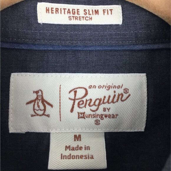 Penguin Mens Grey Shirt Size Medium - Picture 3 of 9